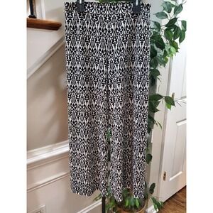 Christian Caliendo Womens Black & White Polyester High Rise Wide Leg Pant Size L